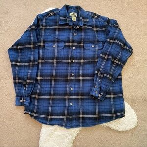 Field & Stream Blue Plaid Casual Button-Up Shirt